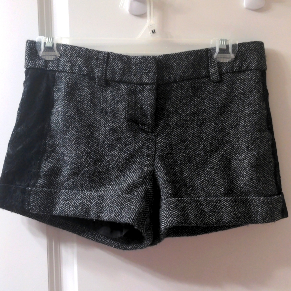 Express 00 Tweed and Black Lace Shorts